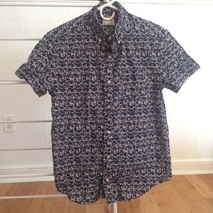 J. Crew Boys’ Floral Blue Short-Sleeve Button-Down